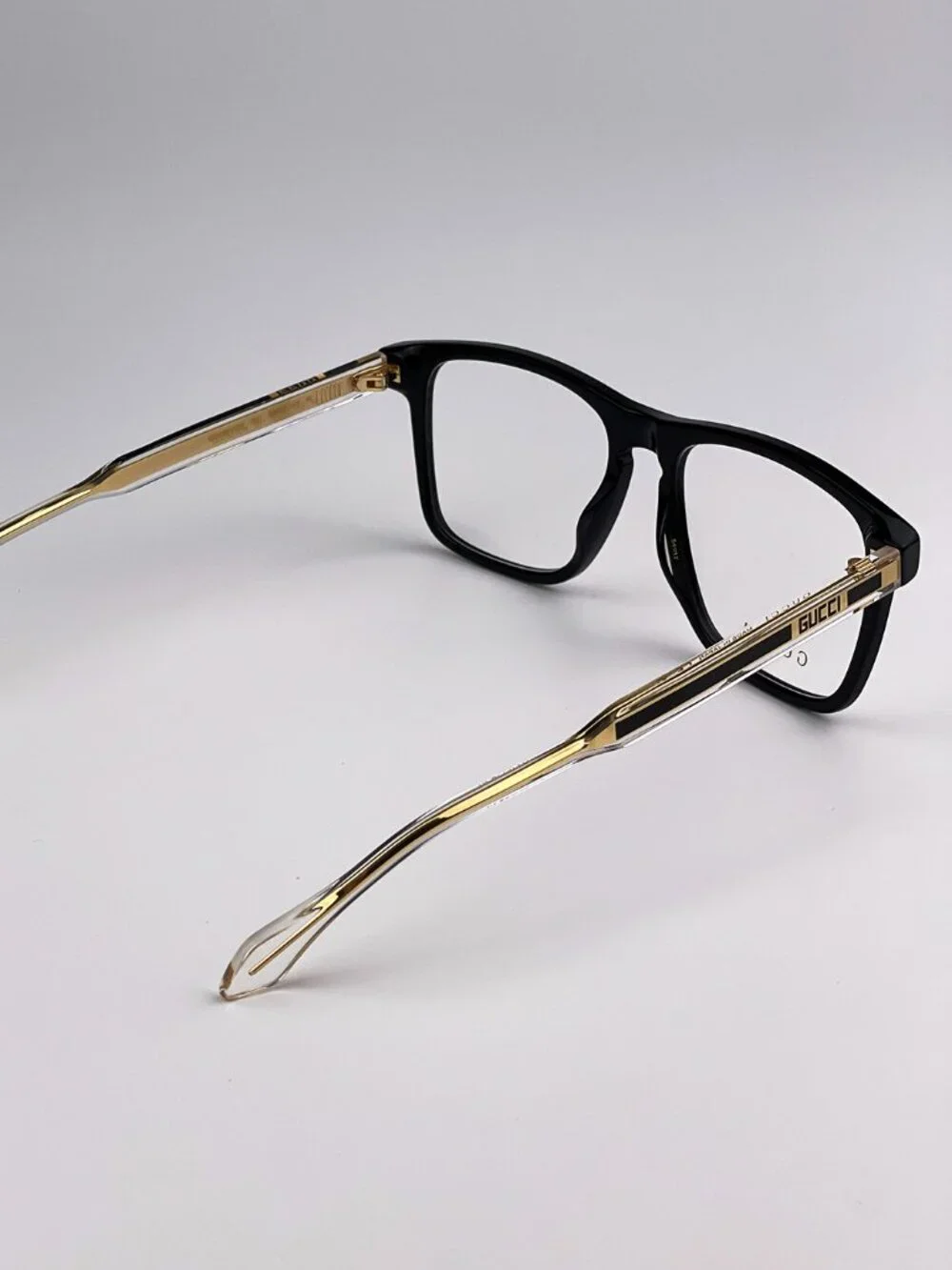 GUCCI GG0561ON 001 BLACK CRYSTAL SQUARE EYEGLASSES